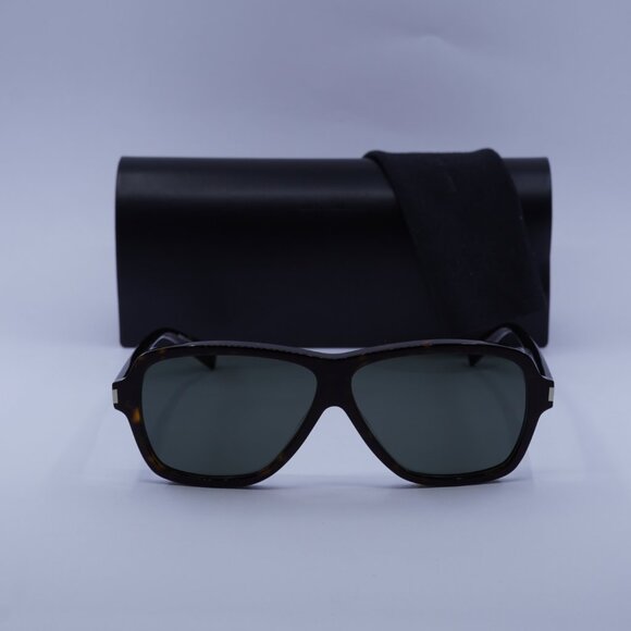 Saint Laurent SL609 CAROLYN 002 Aviator Sunglasses - Havana/Grey - Picture 7 of 12